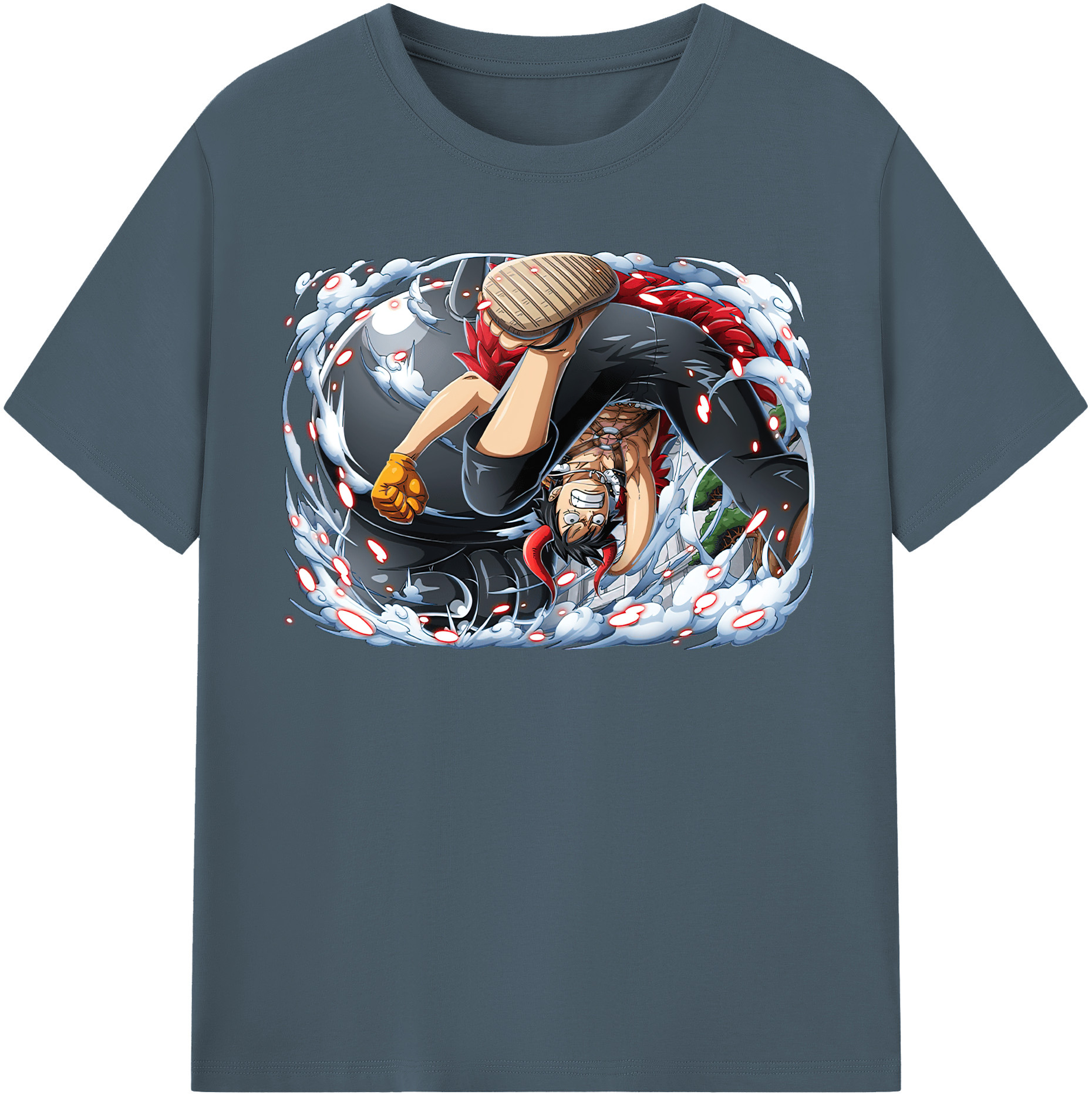 ワンピース モンキー・D・ルフィ ONE PIECE Monkey D. Luffy 綿100％半袖Tシャツ（フロントプリント）